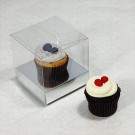 1 Cupcake Clear Mini Cupcake Boxes w Silver insert($1.20pc x 25 units)
